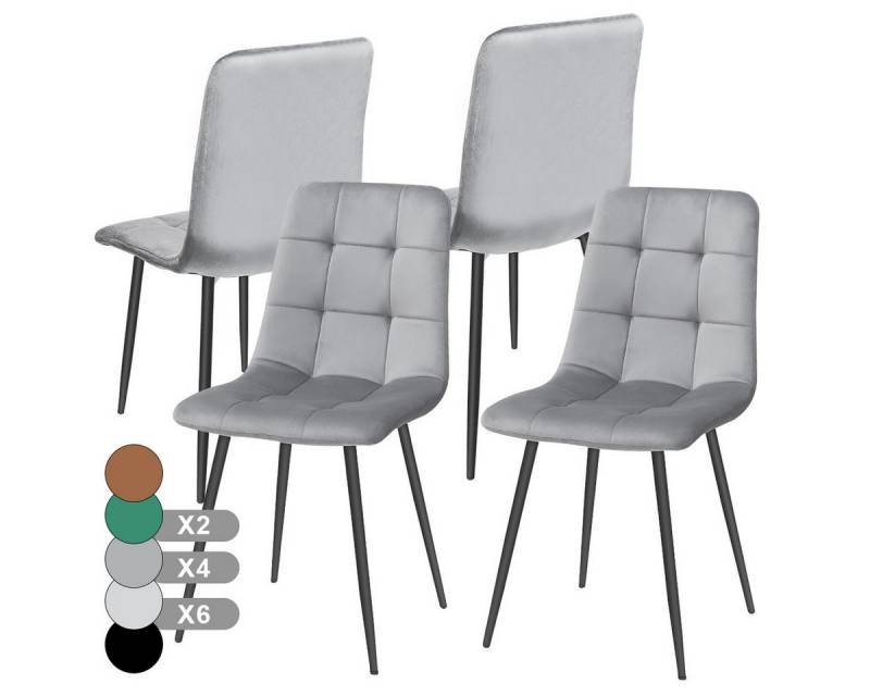 MULISOFT Küchenstuhl 2er/4er Set Esszimmerstühle Polsterstuhl Wohnzimmerstuhl (4 St), Sessel mit Rückenlehne, Sitzfläche aus Samt, Metallbeine von MULISOFT