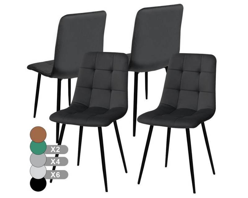 Simloveve Küchenstuhl 2er/4er Set Esszimmerstühle Polsterstuhl Wohnzimmerstuhl (4 St), Sessel mit Rückenlehne, Sitzfläche aus Samt, Metallbeine von Simloveve