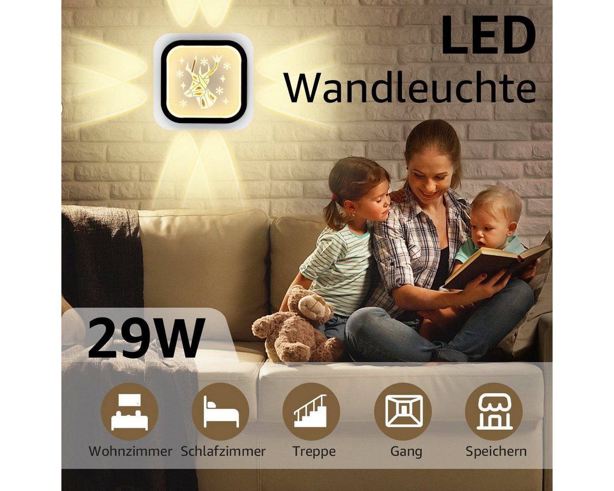 MULISOFT LED Dekolicht, LED fest integriert, Warmweiß 3000K, LED Wandlampe von MULISOFT