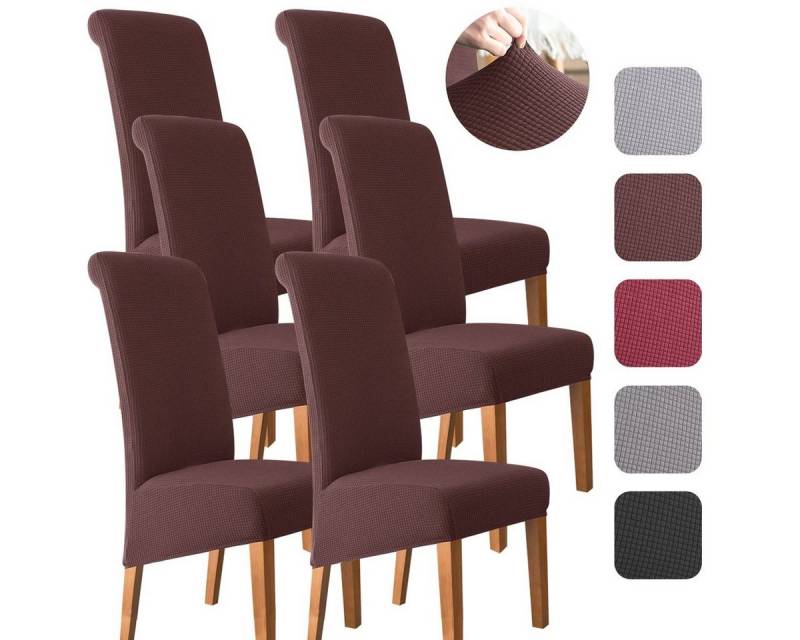 Simloveve Stuhlhusse Stretch Stuhlbezug 6er Set Stuhlhussen Waschbar elastische, Moderne M/L Husse Elasthan Stretchhusse Elastische Universal Waschbar von Simloveve