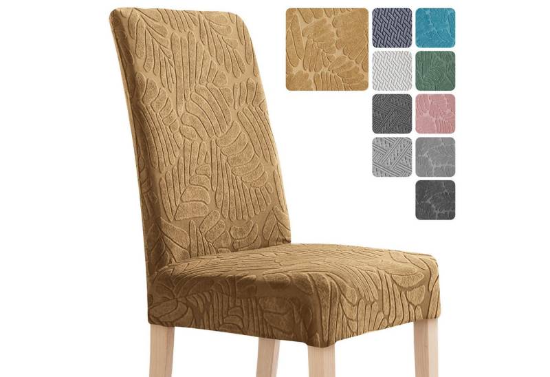 Simloveve Stuhlhusse Stretch Stuhlbezug mit Gummiband Abnehmbar, waschbar, Sitzflächenhusse in gemusterter Dekoration für Bankett,Küche,Party von Simloveve