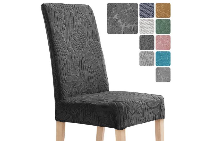 Simloveve Stuhlhusse Stretch Stuhlbezug mit Gummiband Abnehmbar, waschbar, Sitzflächenhusse in gemusterter Dekoration für Bankett,Küche,Party von Simloveve