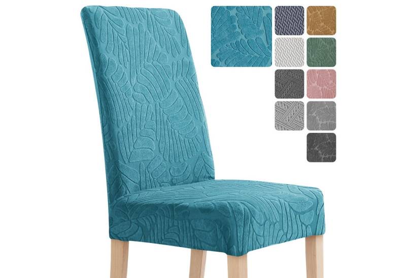 Simloveve Stuhlhusse Stretch Stuhlbezug mit Gummiband Abnehmbar, waschbar, Sitzflächenhusse in gemusterter Dekoration für Bankett,Küche,Party von Simloveve