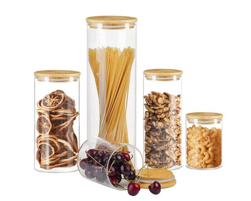 Simloveve Vorratsglas, (5-tlg., 550ml + 800ml + 1000ml + 1500ml + 2000ml), Vorratsdosen von Simloveve