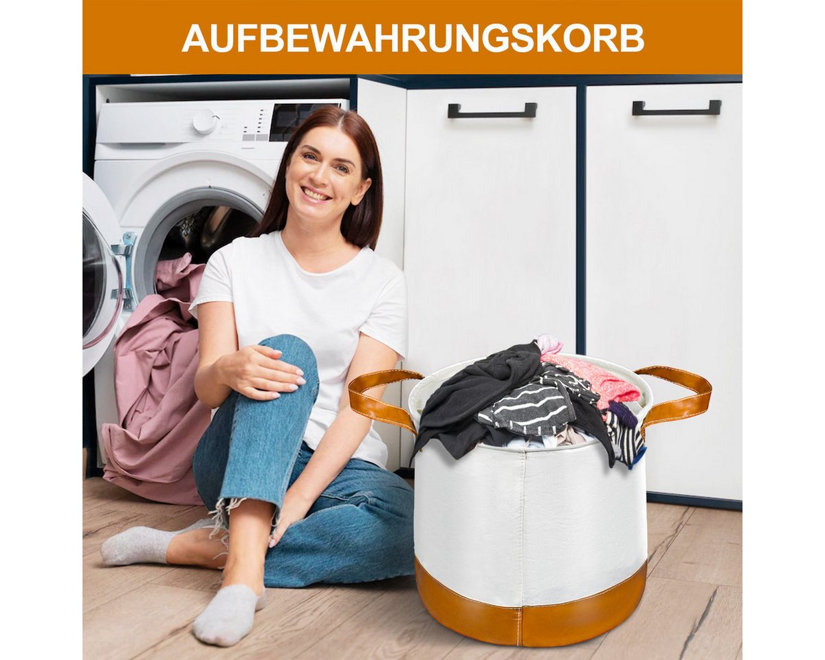 MULISOFT Wäschekorb Wäschesammler (Wäschekorb mit Henkel, 1 St., Faltbarer Wäschekorb Für Babys und Kinder), Beige Wäschekorb für Schlafzimmer und Badezimmer von MULISOFT