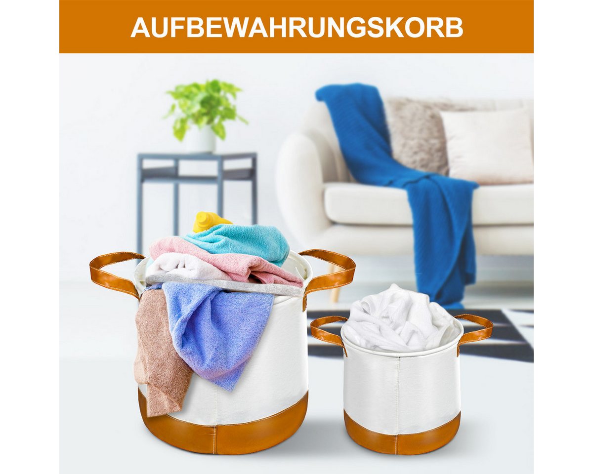 MULISOFT Wäschekorb Wäschesammler (Wäschekorb mit Henkel, 1 St., Faltbarer Wäschekorb Für Babys und Kinder), Beige Wäschekorb für Schlafzimmer und Badezimmer von MULISOFT