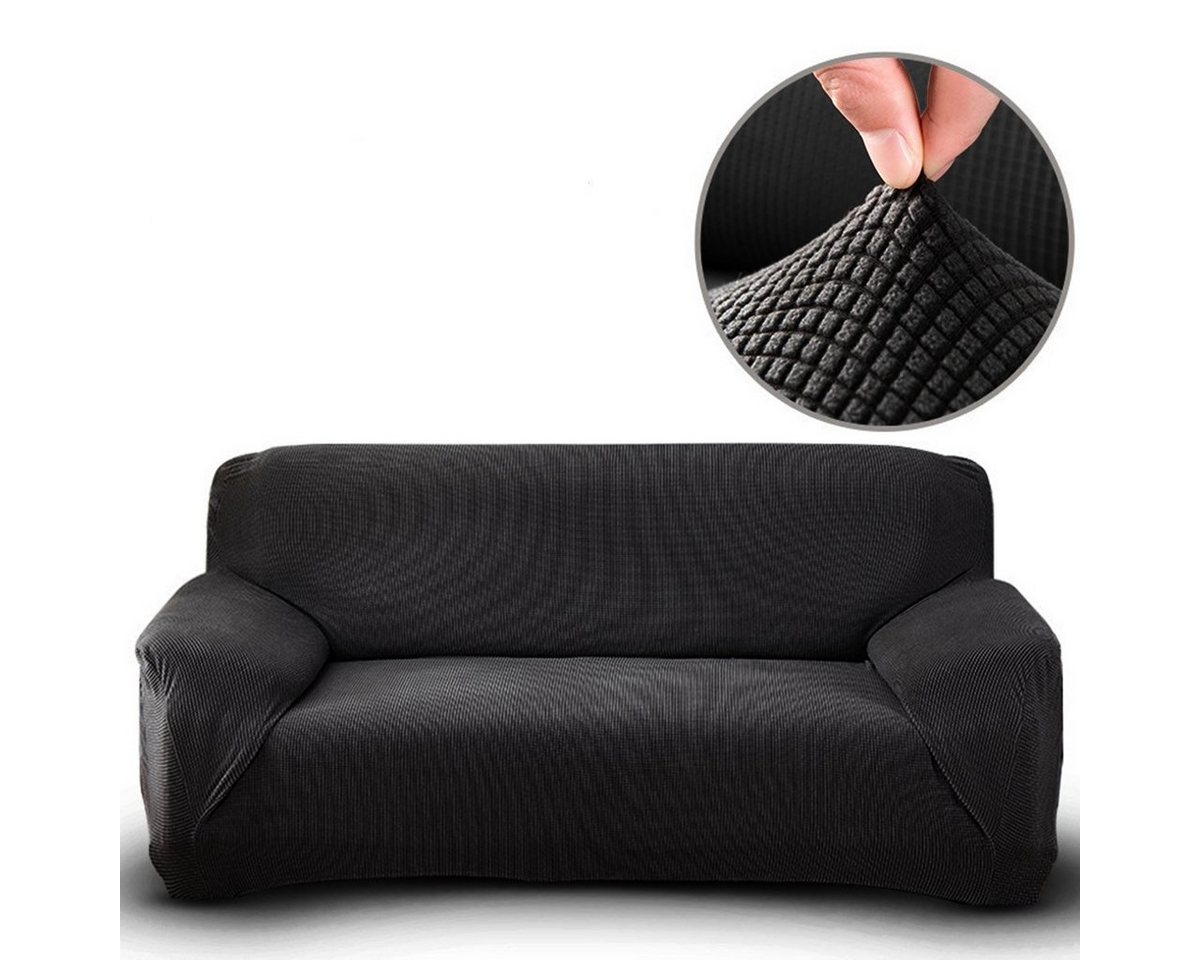 Sofahusse Stretch-Sofabezug Elastisch Couch Sesselbezug mit dezentem Muster, MULISOFT, mit elastischem Bund, rutschfesten Schaumstoffstreifen von MULISOFT