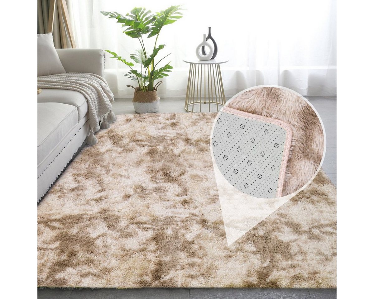 Teppich Wohnzimmer Shaggy Weich Langflor Teppich, MULISOFT, rechteckig, Hochflor Teppich, B 80cm x L 150cm x H 37mm von MULISOFT