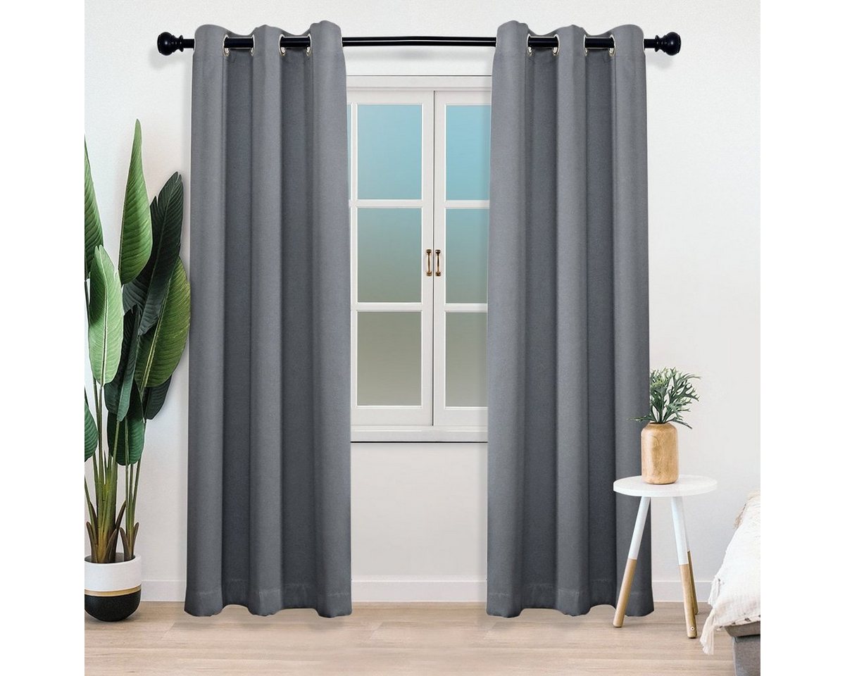 Simloveve Verdunkelungsvorhang 2er-Set Gardinen Blickdichte Thermo Vorhang 260g/m², Ösen (2 St), blickdicht, Polyester, Kälteschutz Warm Abdunkelnd, einfarbig, verschiedene Größen von Simloveve