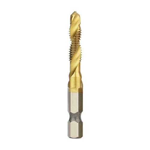 1 stück M3-M10 Gewindebohrer Hss-Gewindebohrer Senker-Entgrater-Set Metrisches Kombinationsbit Schnellarbeitsstahl-Gewindebohrer Compound-Bohrer(Silver M8x1.25) von MULONGOR