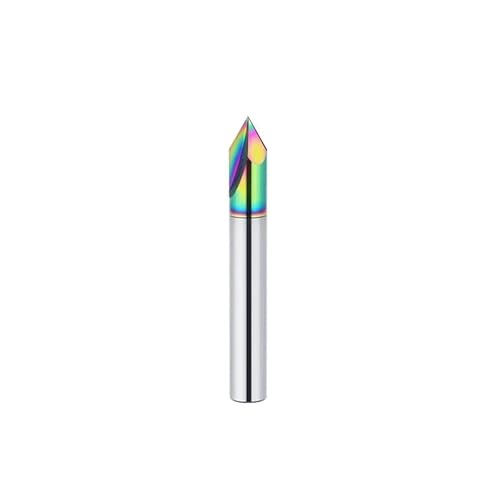 1PC Hartmetall-Fasenfräser 60° Unbeschichteter Wolframstahl-CNC-Fräser V-förmiger Router Entgraten Fasen-Schaftfräser(Coated-C 2F,D10x75L) von MULONGOR