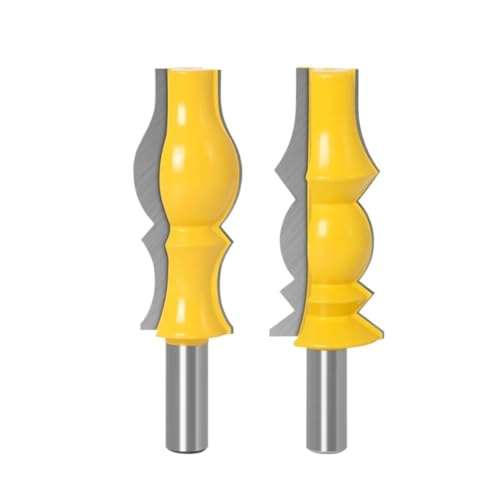 2PC 1/2 "12,7 MM 12MM Schaft Fräser Holz Carving Große Reversible Krone Form 2 Bit Router bit Linie Messer Zapfen Cutter(02) von MULONGOR