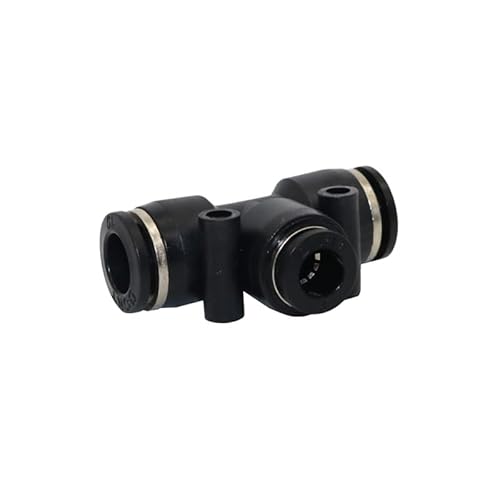 MULONGOR 3 Stück PVC-Kunststoff-T-Stück T-förmiger Reduzierverbinder Schnelle pneumatische Verbindung for Garten-Niederdruck-Nebelkühlung(8mm to 6mm) von MULONGOR