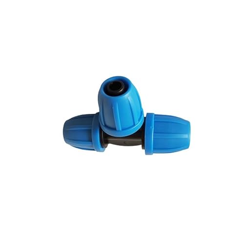 MULONGOR 5Pcs Garten Schlauch Stacheldraht T Stecker Mit Schloss Tropf Bewässerung Bewässerung System Rohr Armaturen 3-Weg Schlauch Splitter(Blue) von MULONGOR
