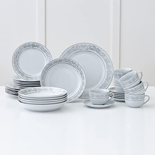 30-teiliges Brisa-Set Weiß, silber von MULTI CASA MEX