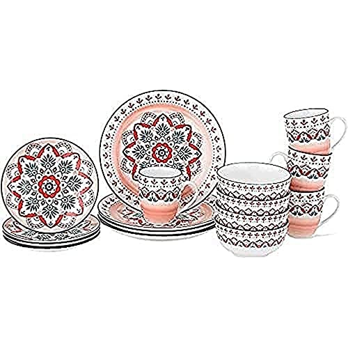 Teller-Set 16 piese MANDALA Orange von MULTI CASA MEX