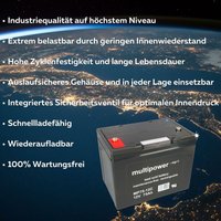 2 x 12V 75Ah Blei AGM Akku-Satz Batterien für Scooter Invacare Comet Pro 15 km von MULTIPOWER