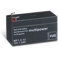 Multipower - MP1,2-12 / 12V 1,2Ah Blei Akku agm mit VdS Zulassung von MULTIPOWER
