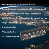 Blei-Akku MP1222A Pb 12V / 2Ah Klemmkontakt - Multipower von MULTIPOWER