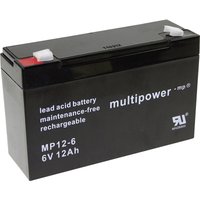 Blei-Akku MP12-6 Pb 6V 12Ah Faston 4,8mm - Multipower von PCE