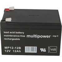 Multipower - Blei-Akku MP12-12B Pb 12V 12Ah VdS G114091, Faston 6,3 von MULTIPOWER