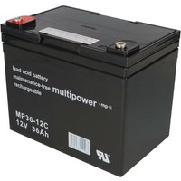 Multipower - Blei-Akku MP36-12C 12V 36Ah Zyklenfest, M6 Innengewinde von MULTIPOWER