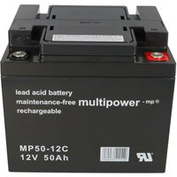 Multipower - Blei-Akku MP50-12C Pb 12V 50Ah Zyklenfest M6 Innengewinde von MULTIPOWER