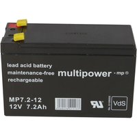 Multipower - MP7,2-12 / 12V 7,2Ah Blei Akku mit VdS Zulassung von MULTIPOWER