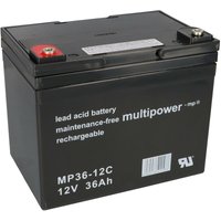 Multipower - Elektromobil Scooter Batterie Akku 12V 36 ah zyklenfest von MULTIPOWER