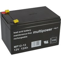 Multipower Blei-Akku MP12-12 Pb 12V 12Ah VdS G114091, Faston 4,8 von HÜCKMANN