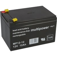 Blei-Akku MP12-12 Pb 12V 12Ah VdS G114091, Faston 4,8 - Multipower von MULTIPOWER