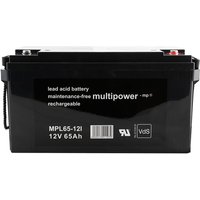 Multipower MPL65-12I/ 12V 65Ah Blei Akku AGM mit VdS Zulassung von MULTIPOWER