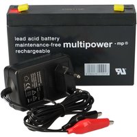 Multipower - Set - Bleiakku und Ladegerät - 6V 7Ah Akku 0,6A Lader von MULTIPOWER