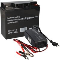 Set Q-Batteries bl 12-5 Ladegerät 5A + Multipower MP18-12 Batterie Bleigel Akku 12V 18Ah 17Ah von MULTIPOWER