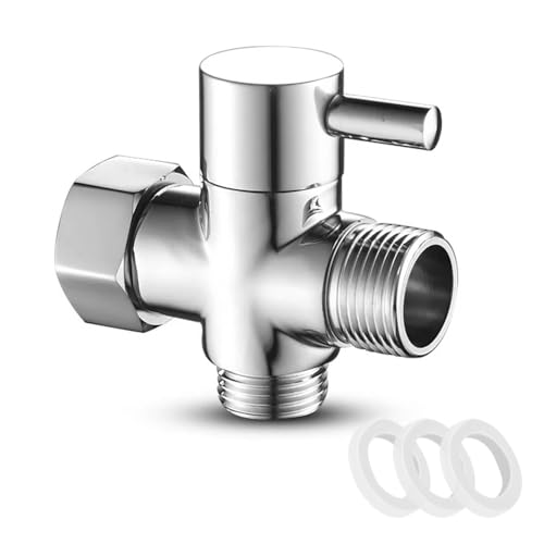 MUMENG 3 Wege Umschaltventil 1/2 Zoll Umstellerventil Dusche Adapter Chrom Poliert Messing Brause Dusche Umschalter für Handtoilette Spray,Festen Sprühkopf Regendusche,Handgehaltenen Duschkopf MUMENG 3 Wege Umschaltventil 1/2 Zoll Umstellerventil Dusche Adapter Chrom Poliert Messing Brause Dusche Umschalter für Handtoilette Spray,Festen Sprühkopf Regendusche,Handgehaltenen Duschkopf von MUMENG