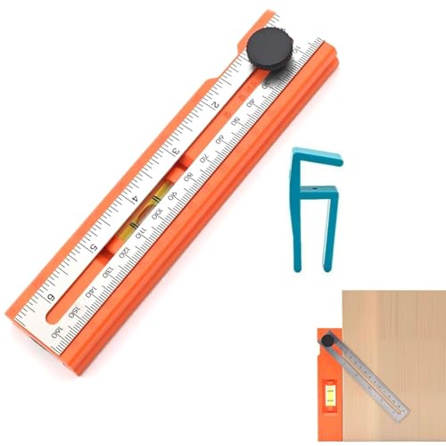 Einstellbares Positionierungsmarkierungs-Winkelmesser-Werkzeug, Holzbearbeitungswinkel Markierungs- und Messwerkzeug, Winkel 15°- 90°, Wasserwaage & Festpunkt, kompakter Tischler für Holzbearbeitung Einstellbares Positionierungsmarkierungs-Winkelmesser-Werkzeug, Holzbearbeitungswinkel Markierungs- und Messwerkzeug, Winkel 15°- 90°, Wasserwaage & Festpunkt, kompakter Tischler für Holzbearbeitung von MUMQAQ