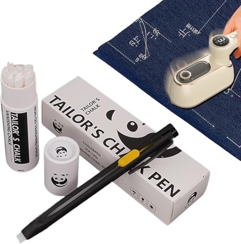 MUMQAQ Wärmelöschbarer Stoffmarker zum Nähen, Sticken, Quilten, Stoffmarkierungsstifte, waschbare Nähkreide-Markierungsstifte mit 20 austauschbaren Stiftminen (1 Stift + 20 Nachfüllungen) von MUMQAQ