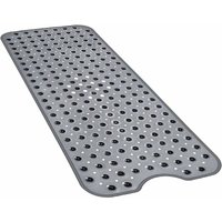 100 x 40 cm Extra große rutschfeste Duschmatte, Badematte mit Saugnäpfen, maschinenwaschbare Badematte mit Ablauflöchern, transparent schwarz von MUMU