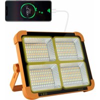 100W 10000LM wiederaufladbarer LED-Flutlicht, tragbares Laternen-Arbeitslicht mit Solarpanel, 16500mAh wiederaufladbare USB-Lampe, für Camping, von MUMU
