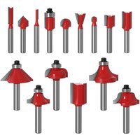 15 Stück 6,35 mm Schaft Fräser Kit Set Hartmetall Fräser Profil Hartmetall Holzbearbeitungswerkzeug von FLITI