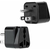 2X Steckdosenadapter in Schwarz - 2er Set Reiseadapter Typ b für Steckdosen für Deutschland, Italien, Spanien, Frankreich von MUMU