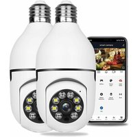 2er-Pack WLAN-Überwachungskamera, Glühbirnenkamera, HD-Dome-Überwachungskamera, Nachtsicht, Steckdosenkamera, Panoramaanschluss für den Außenbereich, von MUMU