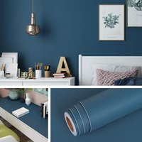 60 cm x 10 m, dunkelblaue selbstklebende Tapete, indigoblau, selbstklebendes Vinylpapier für Möbel, Schlafzimmer, Kleiderschrank, Nachttisch, von MUMU