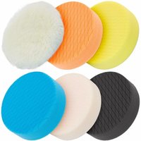 6er-Pack 5,6-Zoll-Polierpad 140 mm für 5-Zoll-Rückplatte – Schwamm- und Wollpads – Auto-Puffer-Polierset – Polierer, Politur und Wachs von MUMU