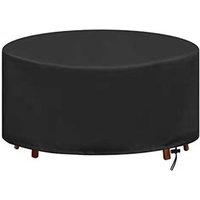 Abdeckung Tischschutzhülle, Schutzhülle für runden Tisch, wasserdicht, winddicht, Möbelabdeckung, Oxford-Stoff, Gartenmöbelabdeckung (Ø142 x 68 cm) von MUMU