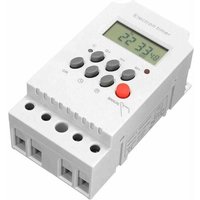 Ac 220V 25A Digitaler programmierbarer Timer, DIN-Schiene, elektronischer Timer, Zeitschalter-Controller mit LCD-Display, Uhr – Weiß – Weiß Mumu von MUMU