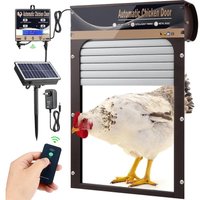 Automatische Solar-Hühnerstalltür mit Einklemmschutz, Rolltor, elektrische Tür mit Lichtsensor, Timer-Steuerung, Fernbedienung von MUMU