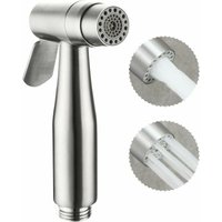 Mumu - Bidet Toilettensprüher Edelstahl Waschbecken Handbrause Silber Toilettensprüher wc Duschkopf Wasserspar-Duschkopf Windel Sprayer für Küche wc von FLITI