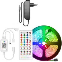 Bluetooth-LED-Lichtleiste, 10 m, 300 LEDs, 5050 RGB, wasserdicht, Steuerung per Smartphone-App, synchronisiert mit Musik-Rhythmus/Timer-Funktion von MUMU