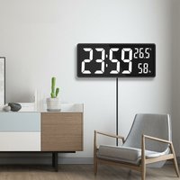 Digitale LED-Wanduhr, große Ziffernanzeige, weißes Innenbüro von MUMU